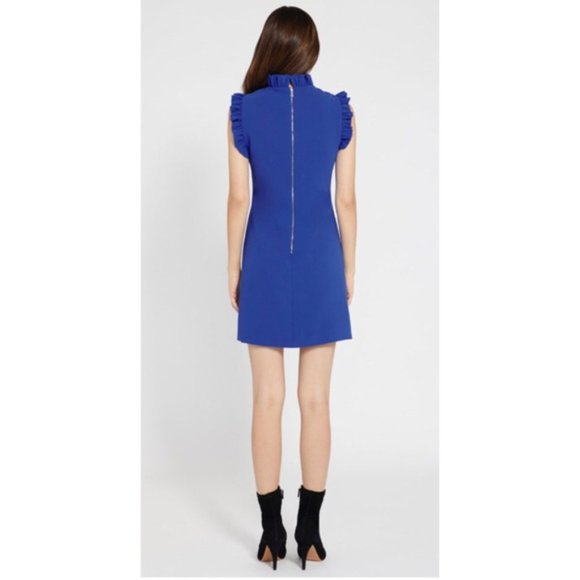 Alice + Olivia NWT 'Elsa' Ruffle Collar Mini Dress in 'Ultramarine' Blue Size 4 - Picture 2 of 16
